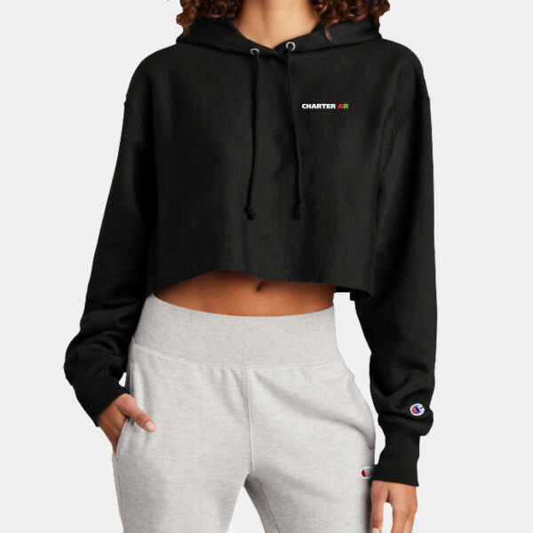 ® Women's Reverse Weave ® Cropped Cut Off Hooded Sweatshirt Thumbnail